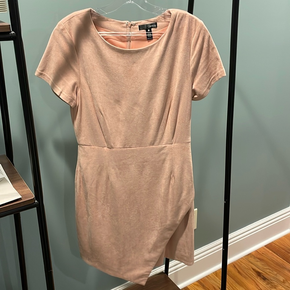 Aqua faux suade dress